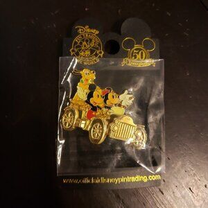 Disney pin 50th anniversary gold car Horseless Carriage